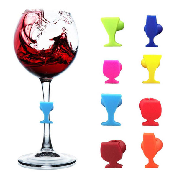 8 silicone wine glass shaped markers - www.zunik.fr - Yannick