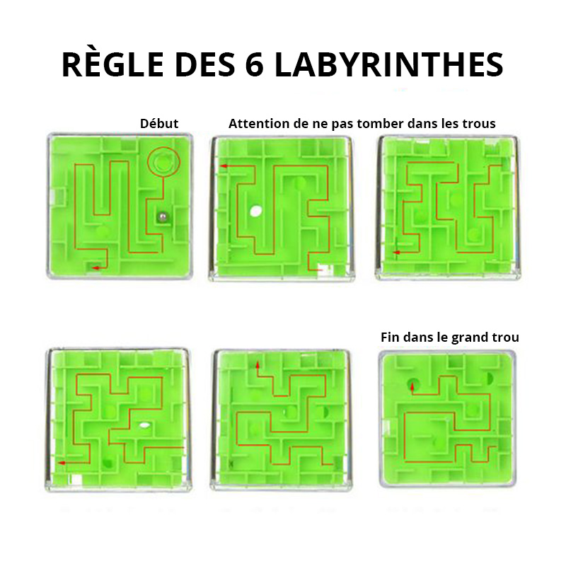 Cube de labyrinthe 3D à bille  Rose -  - Zunik Zunik