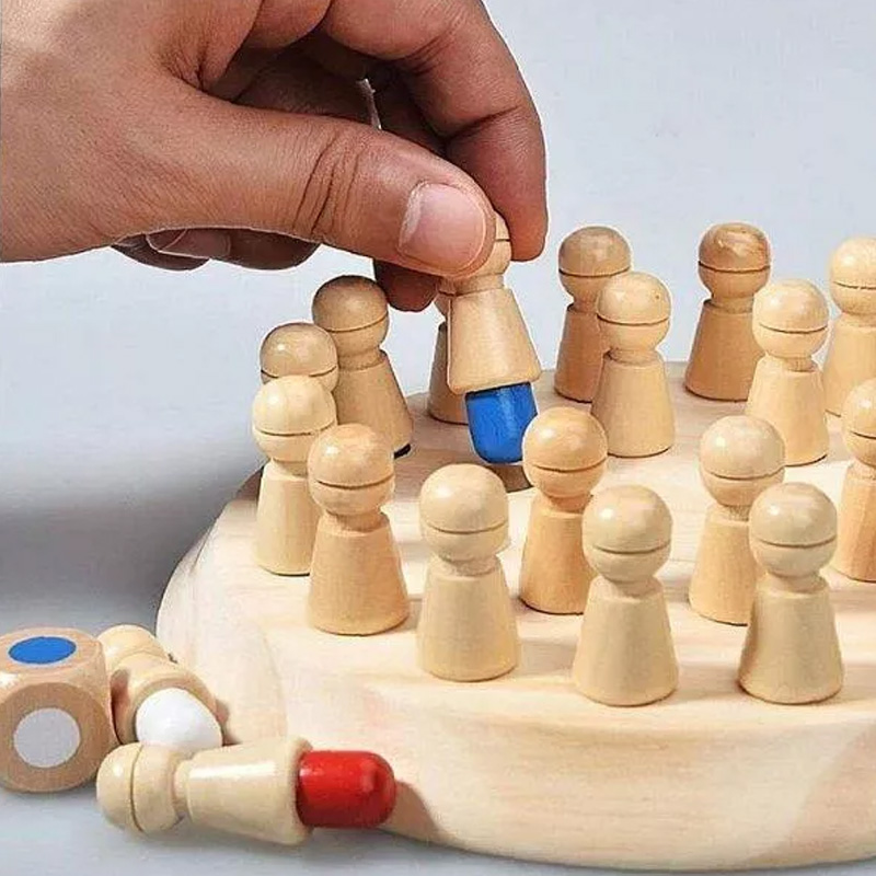 Memory Wooden Chess Game for Children. 
