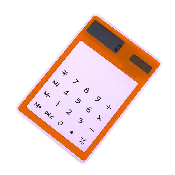 Calculatrice solaire colorée transparente | Orange