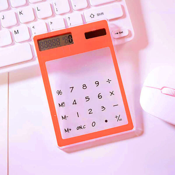 Calculatrice solaire colorée transparente | Orange