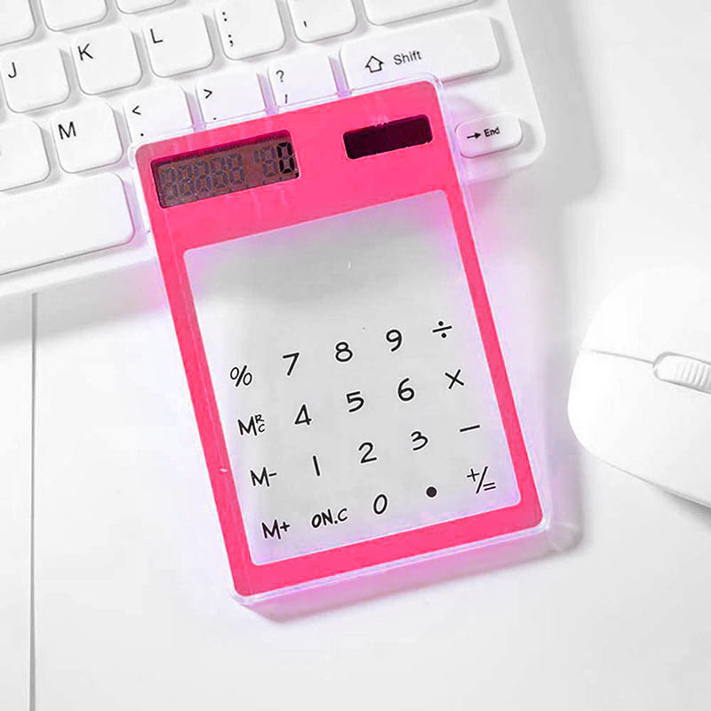 Calculatrice solaire colorée transparente | Rose